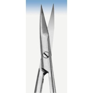 Mikro Federschere 180mm gebogen spitz St