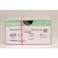 Supramid schwarz DS16 4/0 45cm 3Dtz