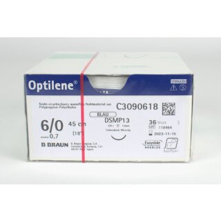 Optilene blau 6/0 DSMP13 45cm 3Dtz