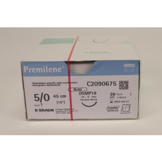 Optilene blau 5/0 DSMP19 45cm 3Dtz