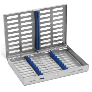 Kassette Edelstahl f. 10 Instr. blau St
