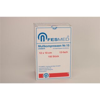 Mullkompresse Uns.Nr.15 12x10 100St