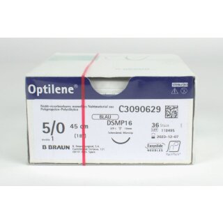 Optilene blau 5/0 DSMP16 45cm  3Dtz