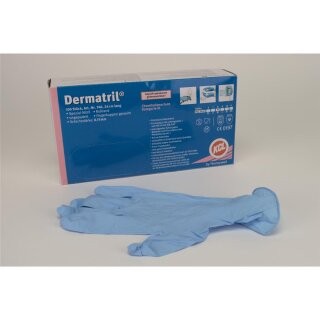Dermatril Handschuhe blau Gr.8 (M) 100St