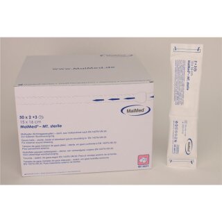 Mulltupfer ster. 15x16cm Walnuß 50St