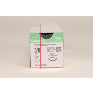 Supramid schwarz DS19 3/0 75cm  Dtz