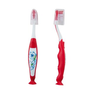 Zahnbürste m.Saugfuss "Otto" rot 12St