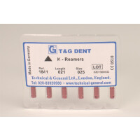 tg K-Reamers 21mm Size 025 6pcs