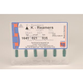 tg K-Reamers 21mm Size 035 6pcs