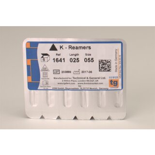 tg K-Reamers 25mm Size 055 6pcs