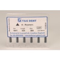 tg K-Reamers 25mm Size 080 6pcs