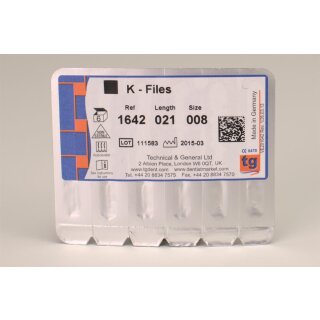 tg K-Files 21mm Size 008 6pcs