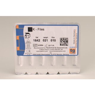 tg K-Files 21mm Size 010 6pcs