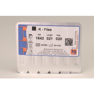 tg K-Files 21mm Size 020 6pcs