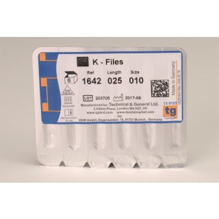tg K-Files 25mm Size 010 6pcs