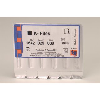 tg K-Files 25mm Size 030 6pcs