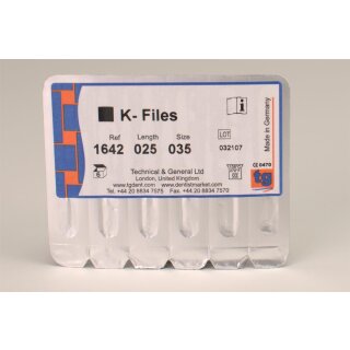 tg K-Files 25mm Size 035 6pcs
