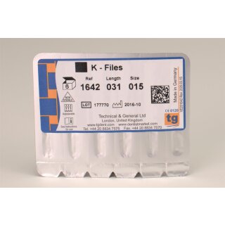 tg K-Files 31mm Size 015 6pcs