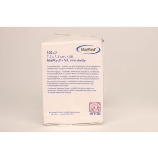 Vlieskompressen 7,5x7,5 4fach unst.100St