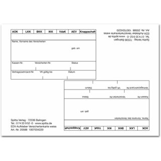 Anschriftblatt grün Edv -Kv- 50St