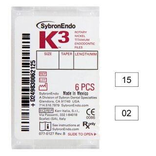 K3 NiTi-Files .02 Gr.30 21mm 6St