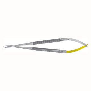 Mikro Fadenschere 180mm gebogen spitz St