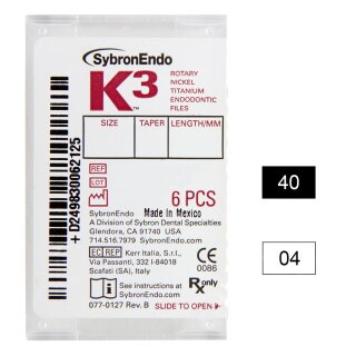 K3 NiTi-Files .04 Gr.40 25mm 6St