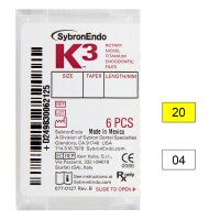 K3 NiTi-Files .04 Gr.20 30mm 6St