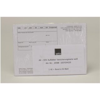 Anschriftblatt weiß Edv -Kv- 50St
