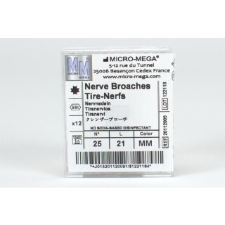 Nervnadeln 421 Gr.25 kurz m.Spiralgr.Dtz