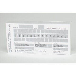 Befundaufkleber DMF Block