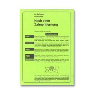 Merkblatt -nach Zahnentf.- 100St