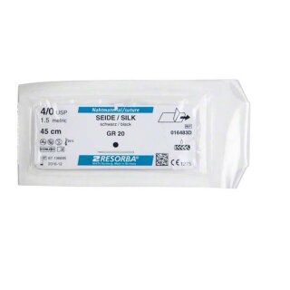 Resorba Seide schwarz 4/0 Gr20 1Dtz
