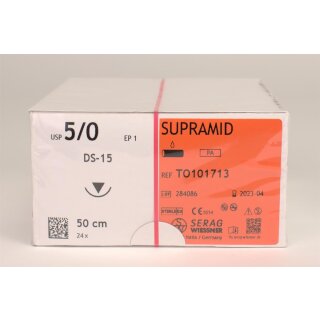 Supramid schwarz 5/0 DS-15  2Dtz