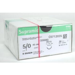 Supramid schwarz HS15 5/0 45cm 3Dtz