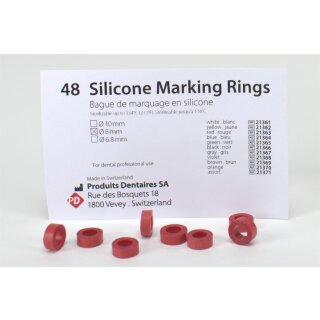 Silikon Ringe 8,0mm rot  48St