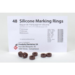 Silikon Ringe 6,8mm braun 48St