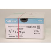 Silkam schwarz KF 3/0 3X45cm   3Dtz