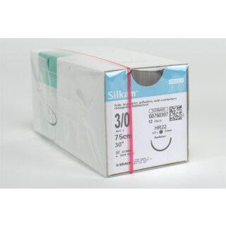 Silkam schwarz HR22 3/0 75cm Dtz