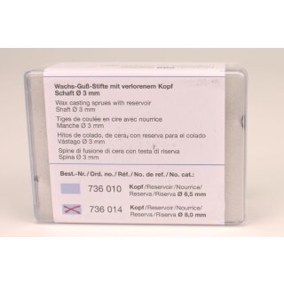 Wachsgußstifte 8,0mm Pa