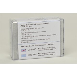 Wachsgußstifte 6,5mm Pa