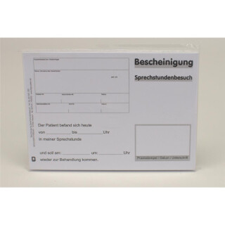 Bescheinigung Sprechst-Besuch 100St