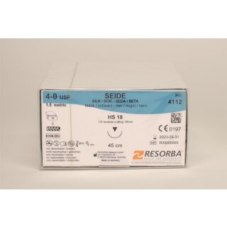 Seide E schwarz 4/0 HS18 2Dtz