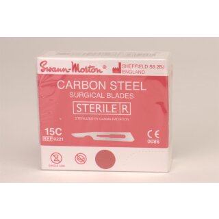 Skalpellklingen Swann Morton carbon 15C