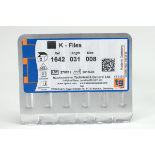 tg K-Files 31mm Size 008 6pcs