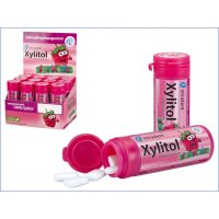 miradent® Xylitol Chewing Gum Kids Erdbeer 12x30...