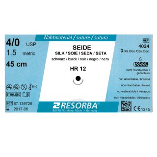 Resorba Seide schwarz 3/0 HRT18 2Dtz