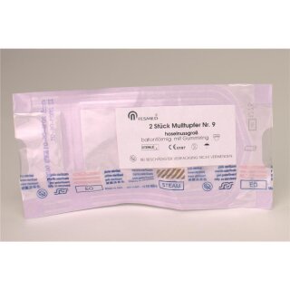 Mulltupfer steril 9x12cm Haselnuss 5x2St