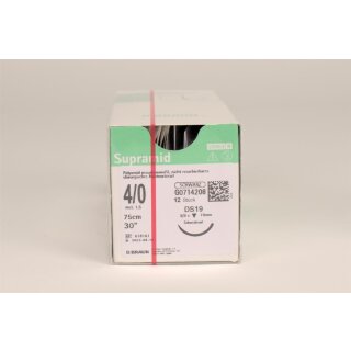 Supramid schwarz DS19 4/0 75cm Dtz