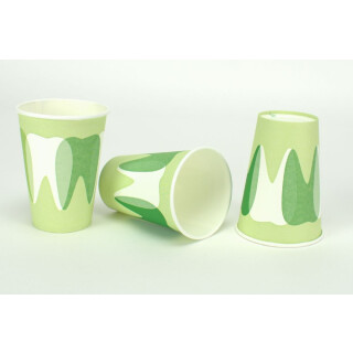 Mundspülbecher Papier Zahn grün   100St